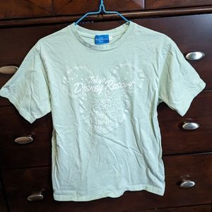 Tokyo Disney Resort, Light Blue-Green Embossed Mickey Tee Shirt, Size XS, EUC